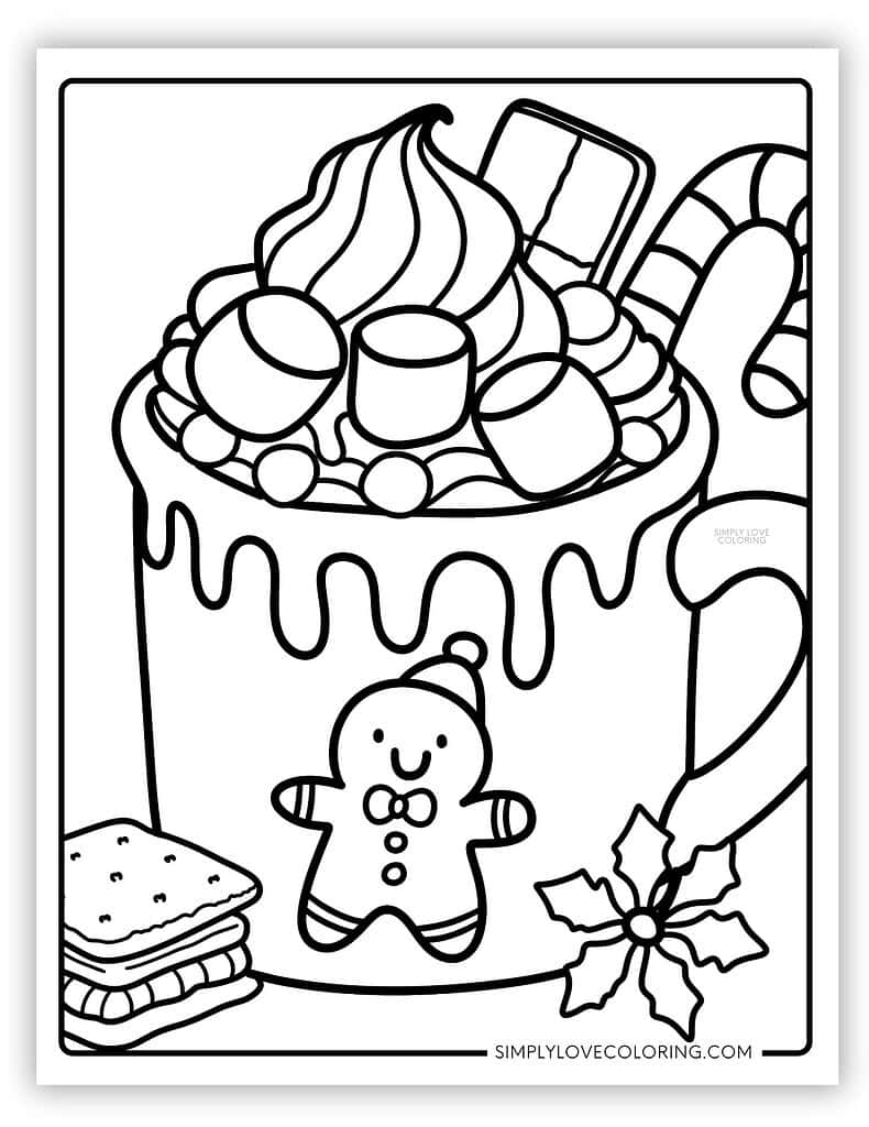Hot Chocolate Coloring Pages Free PDF Printables Simply Love Coloring
