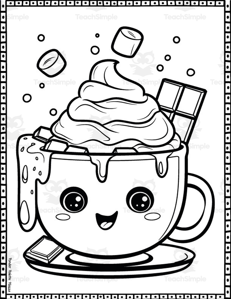Hot Chocolate Coloring Page