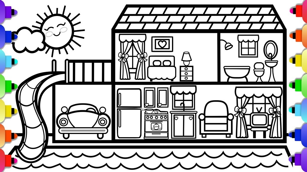 coloring pages a house