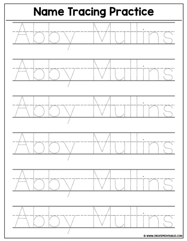 Create Your Own Tracing Worksheet