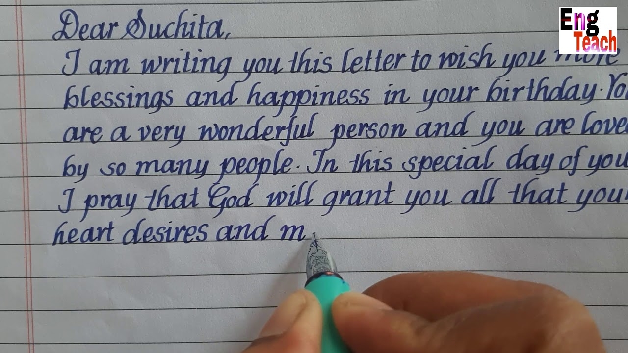 How To Write Birthday Wish Letter Monocursive Handwriting 13 Eng Teach YouTube