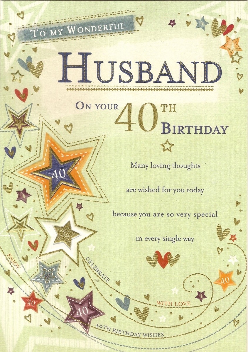 Husband 40th Birthday Large Size Greeting Card Happy Special 40 Years Old Loving EBay Husband 40th Birthday Large Size Greeting Card Happy Special 40 Years Old Loving EBay