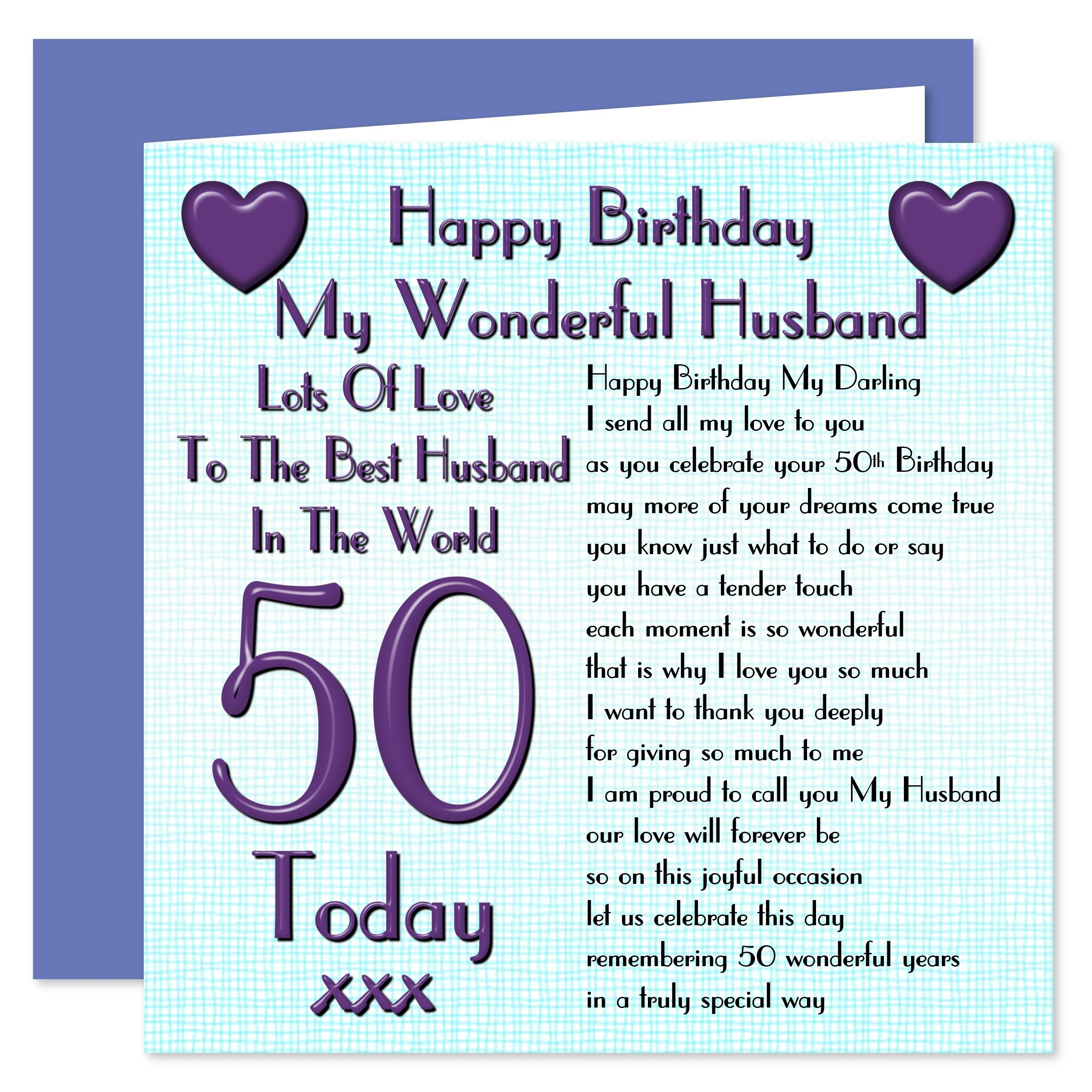 Husband 50th Happy Birthday Card Lots Of Love For World s Best Husband 50 Today Amazon nl Stationery Office Supplies
