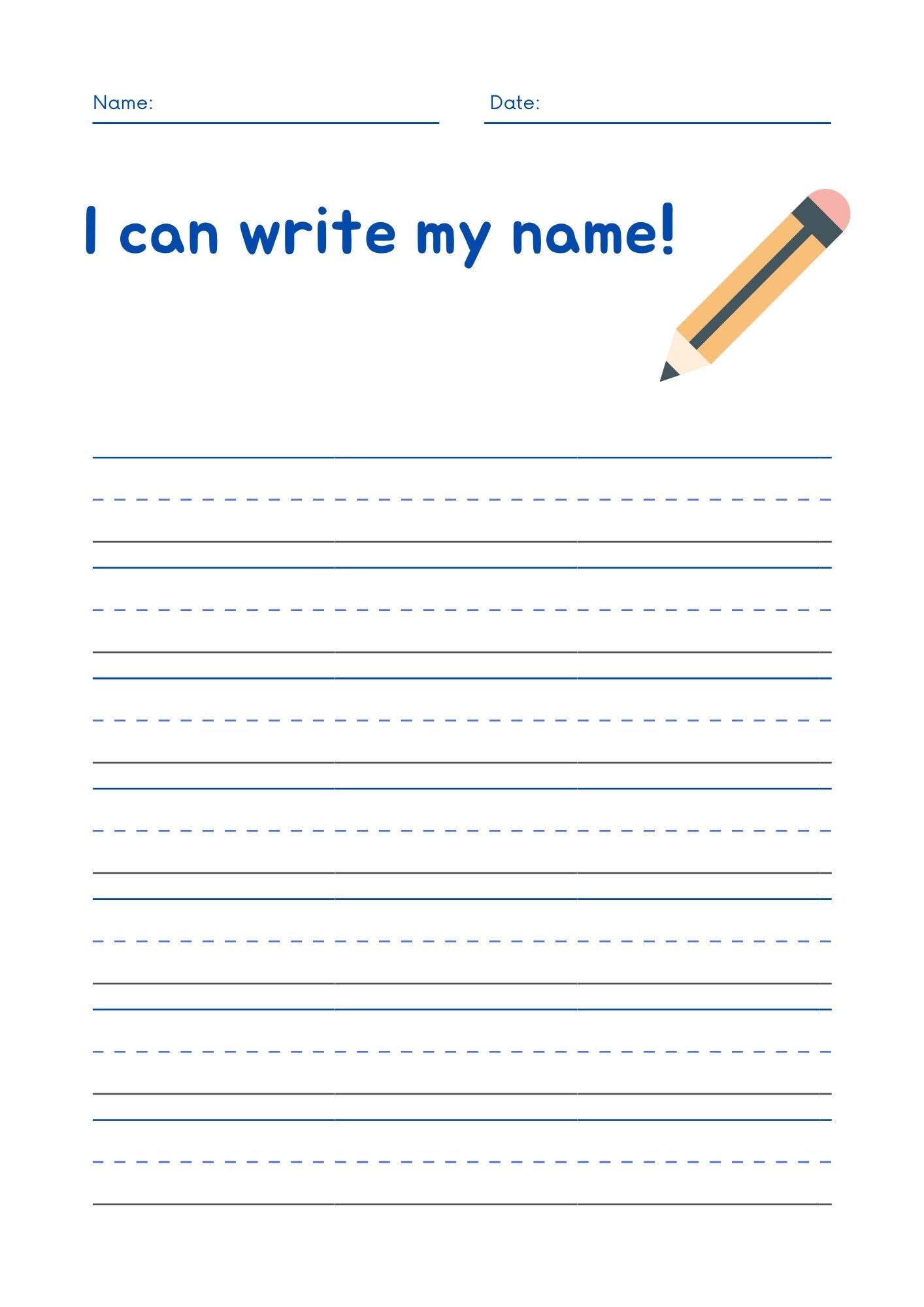 I Can Write My Name Worksheet