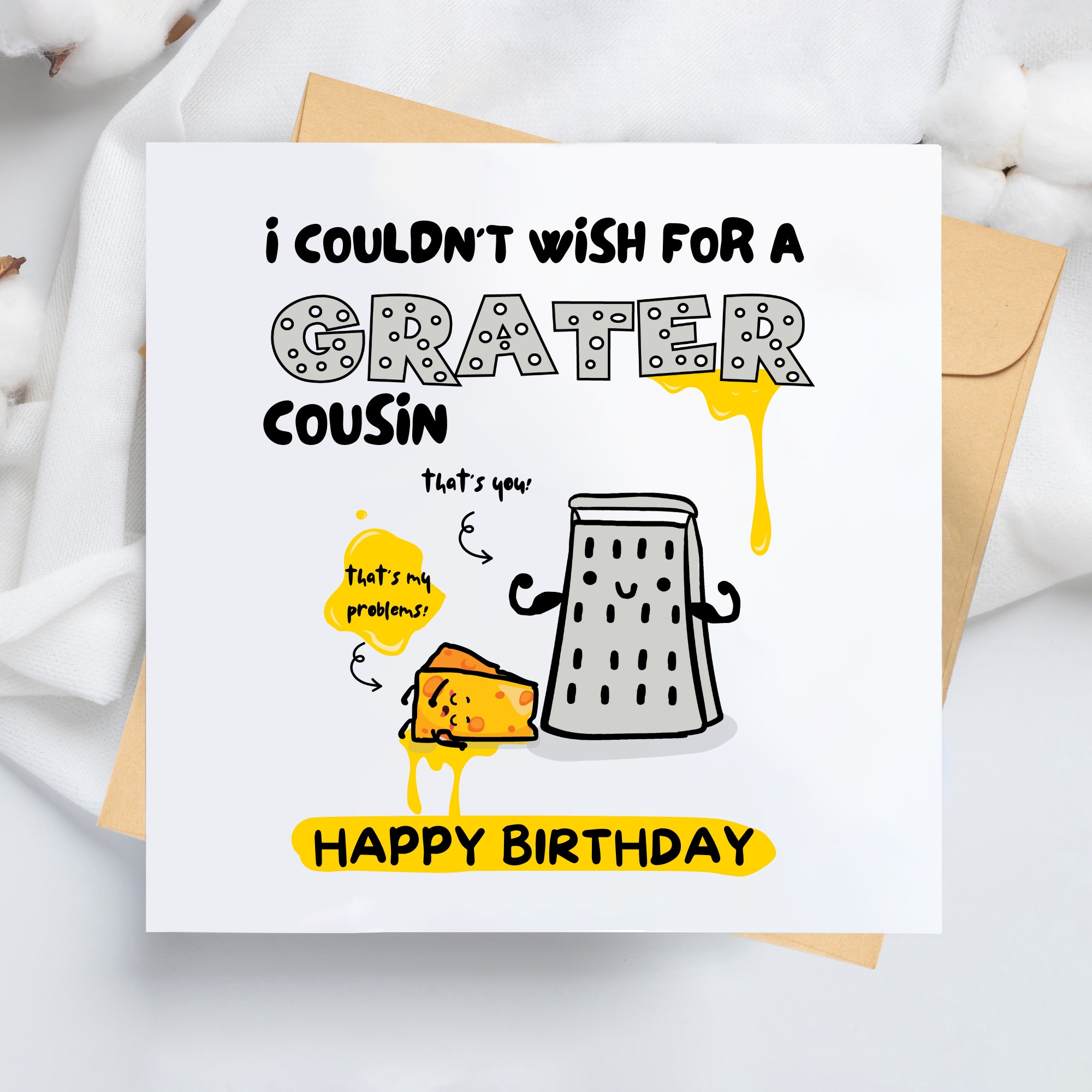 I Couldn t Wish For A Grater Cousin Funny Cousin Card Funny Cousin Birthday Card Card For Greatest Cousin For Him For Her Etsy