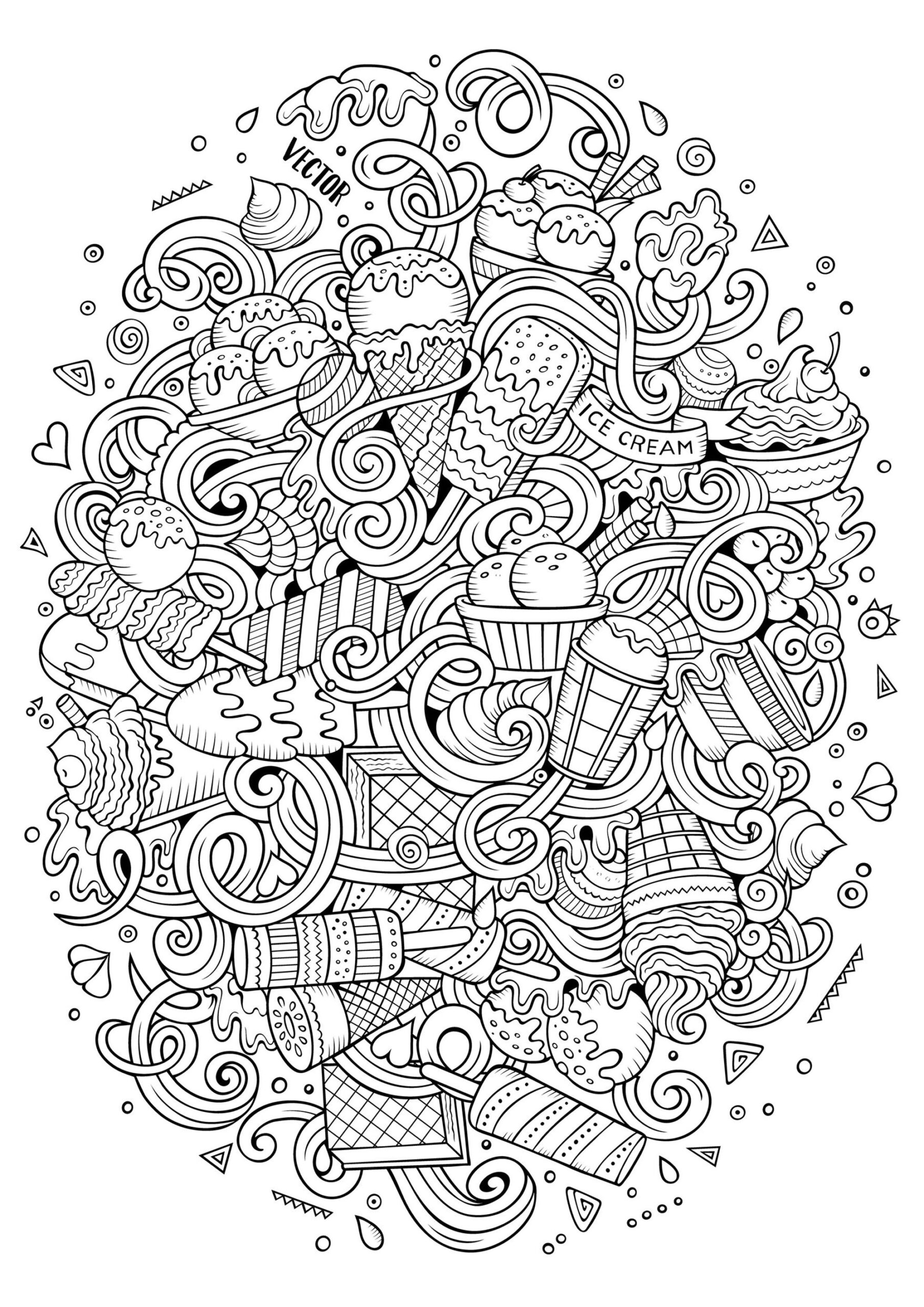 Ice cream Assembly Cupcake And Cake Coloring Pages For Adults Ice cream Assembly Cupcake And Cake Coloring Pages For Adults