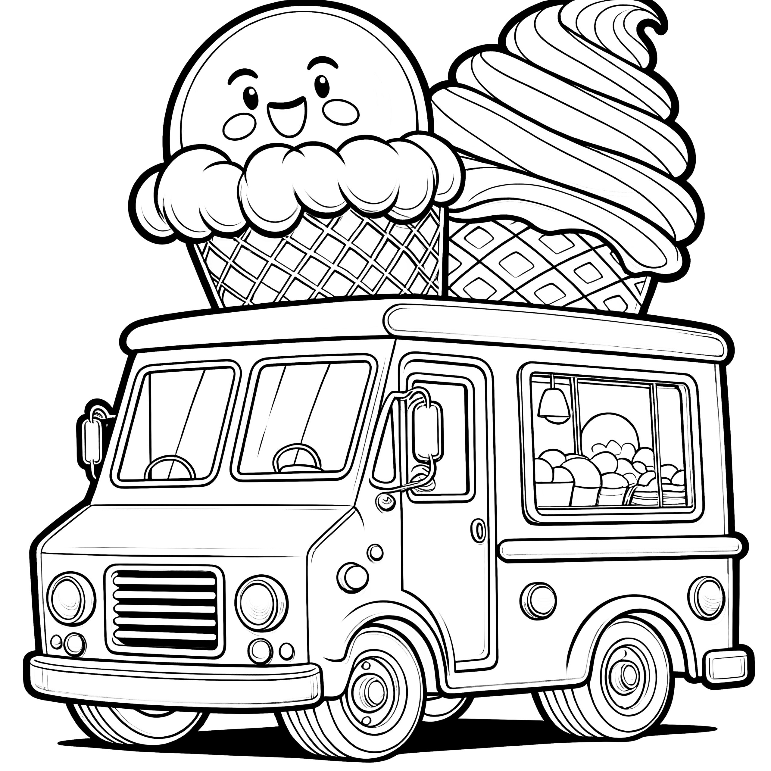 Ice Cream Truck Coloring Page
