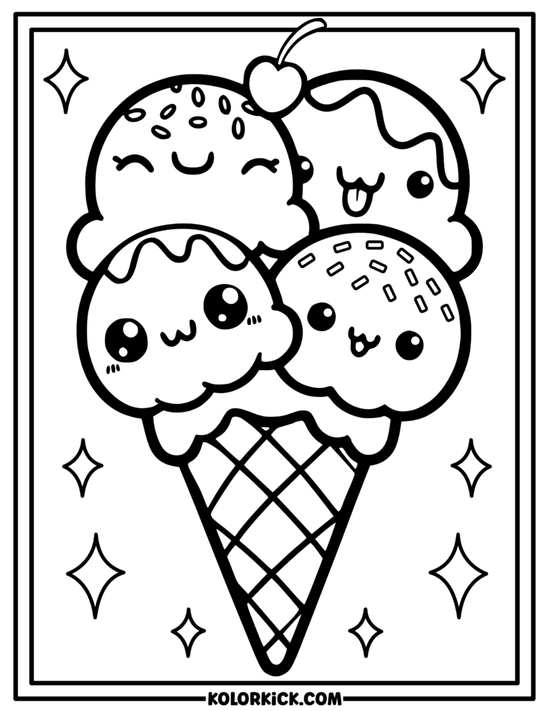 Ice Cream Coloring Pages 100 Free Printable PDFs 