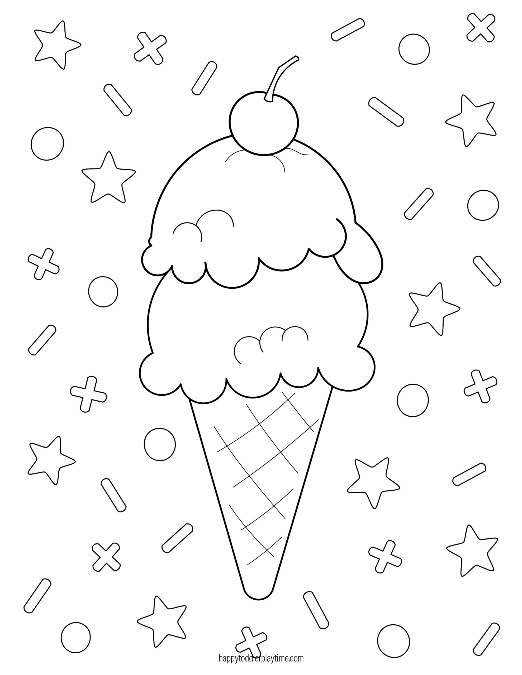 Ice Cream Coloring Sheet