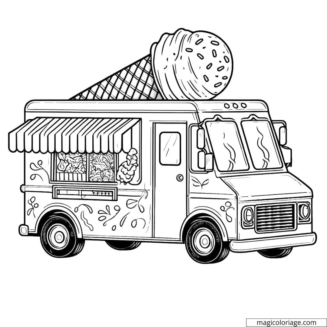 Ice Cream Truck Coloring Page Ice Cream Truck Coloring Page