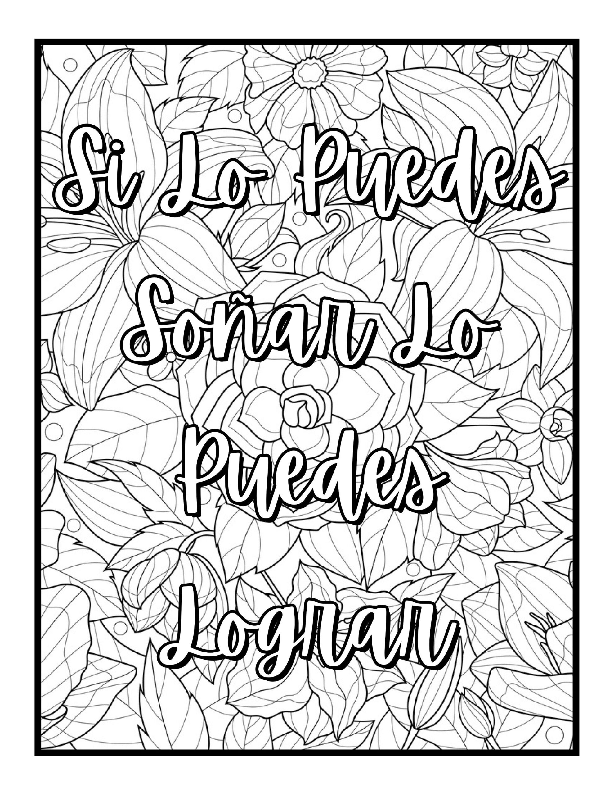 Free Printable Spanish Motivational Coloring Pages