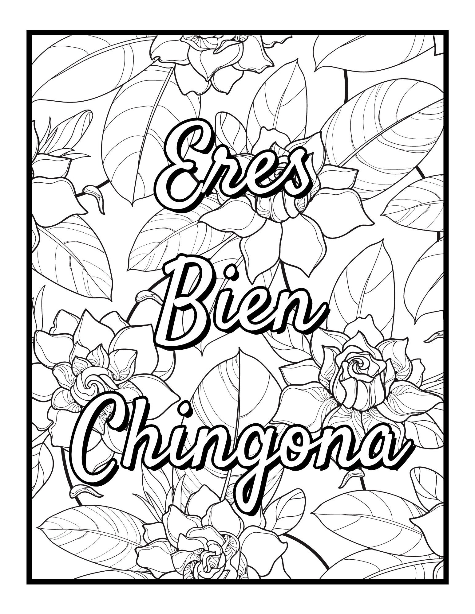 Instant Download 10 Motivational Spanish Cursing Phrases Coloring Pages Funny Coloring Book Digital Download Malas Palabras Motivacional Etsy