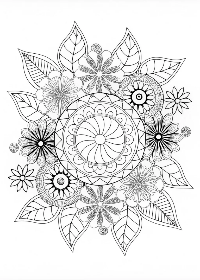Intricate Floral Mandala Design Coloring Page Free Printable