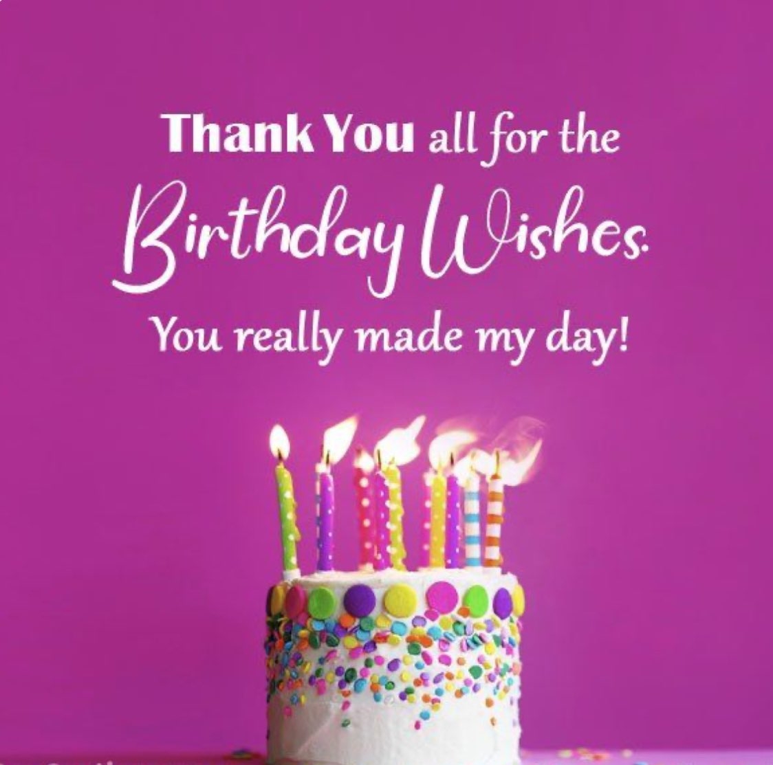 thank everyone for the birthday wishes