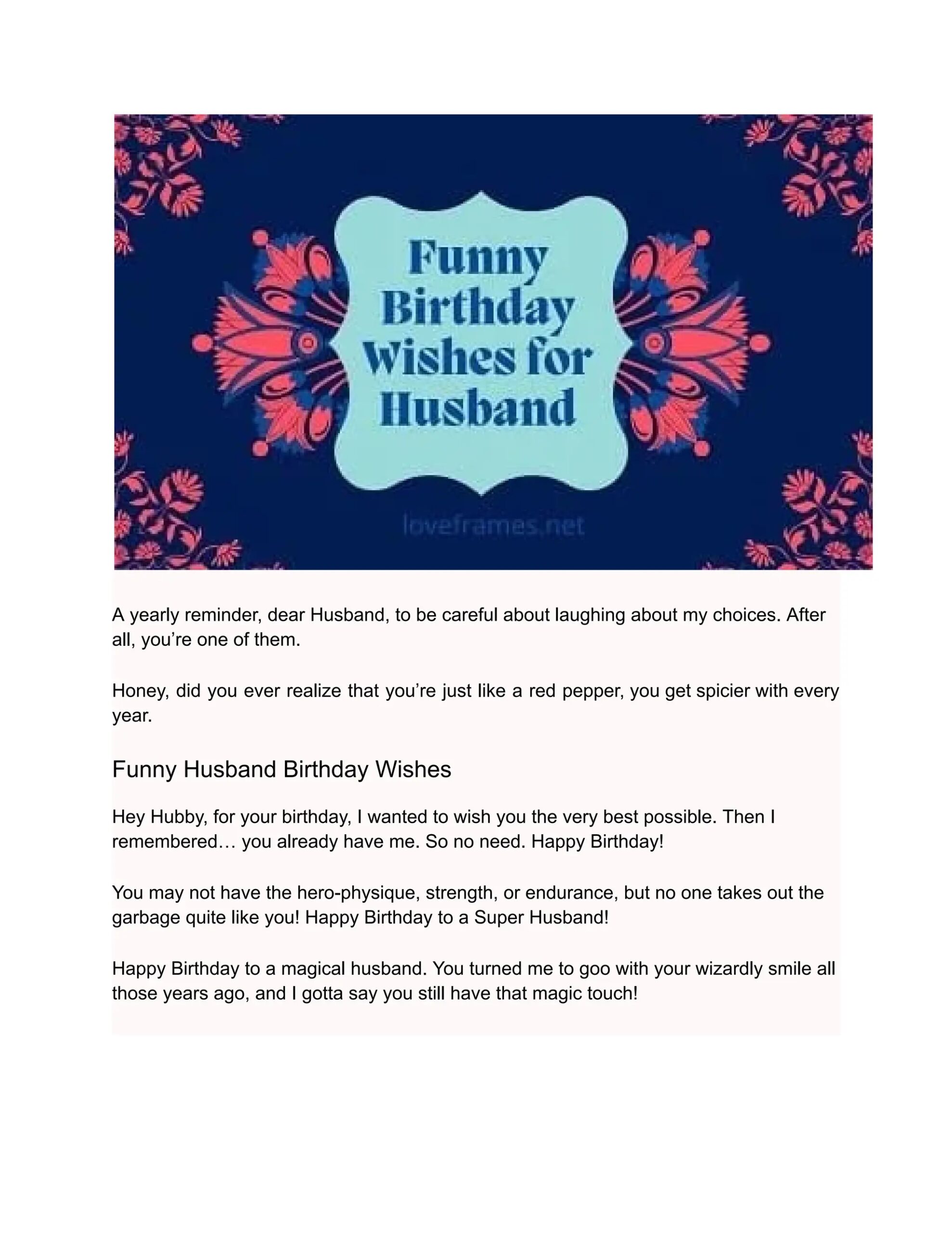 Joke Funny Birthday Wishes For Husband On Facebook pdf