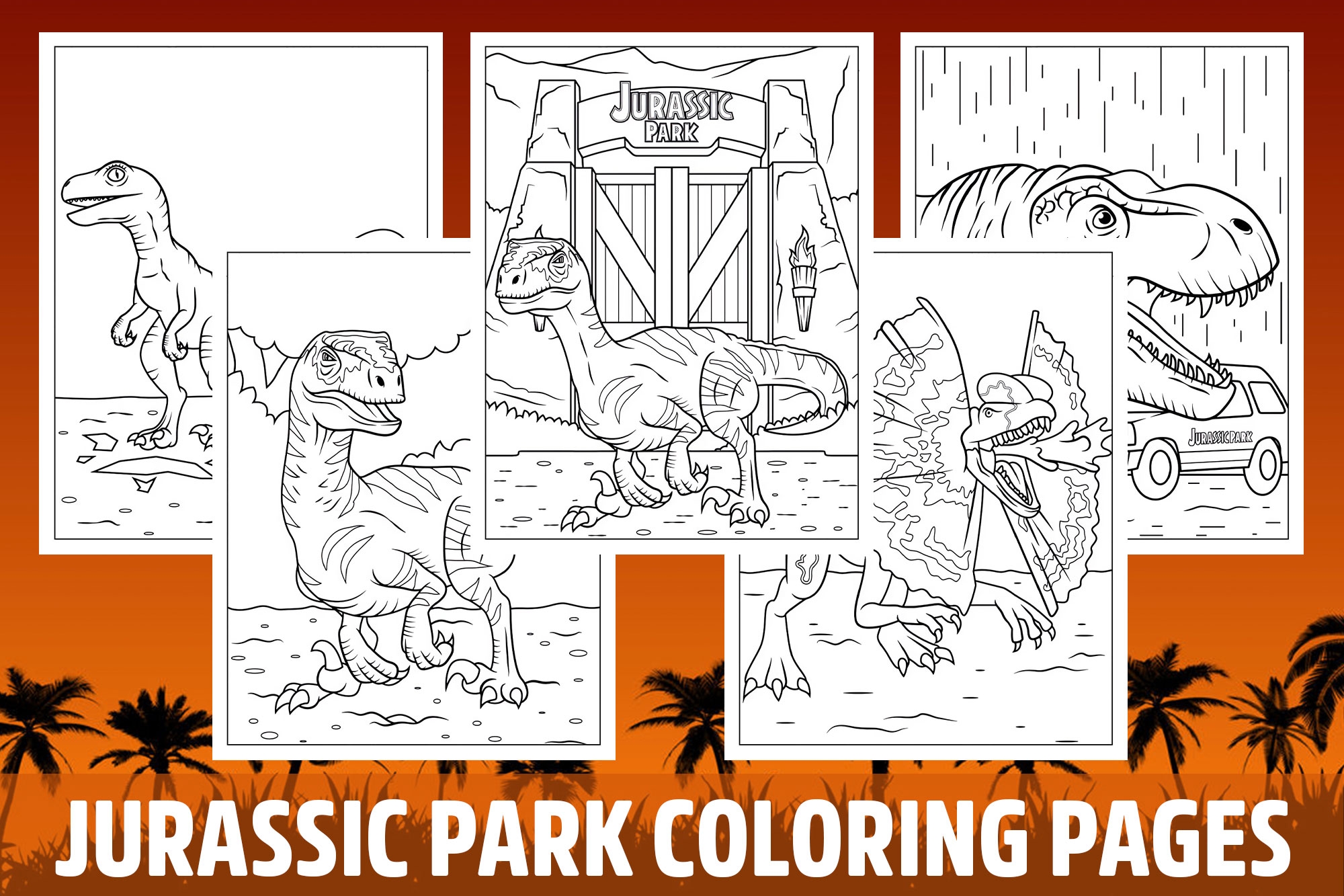jurassic park color pages