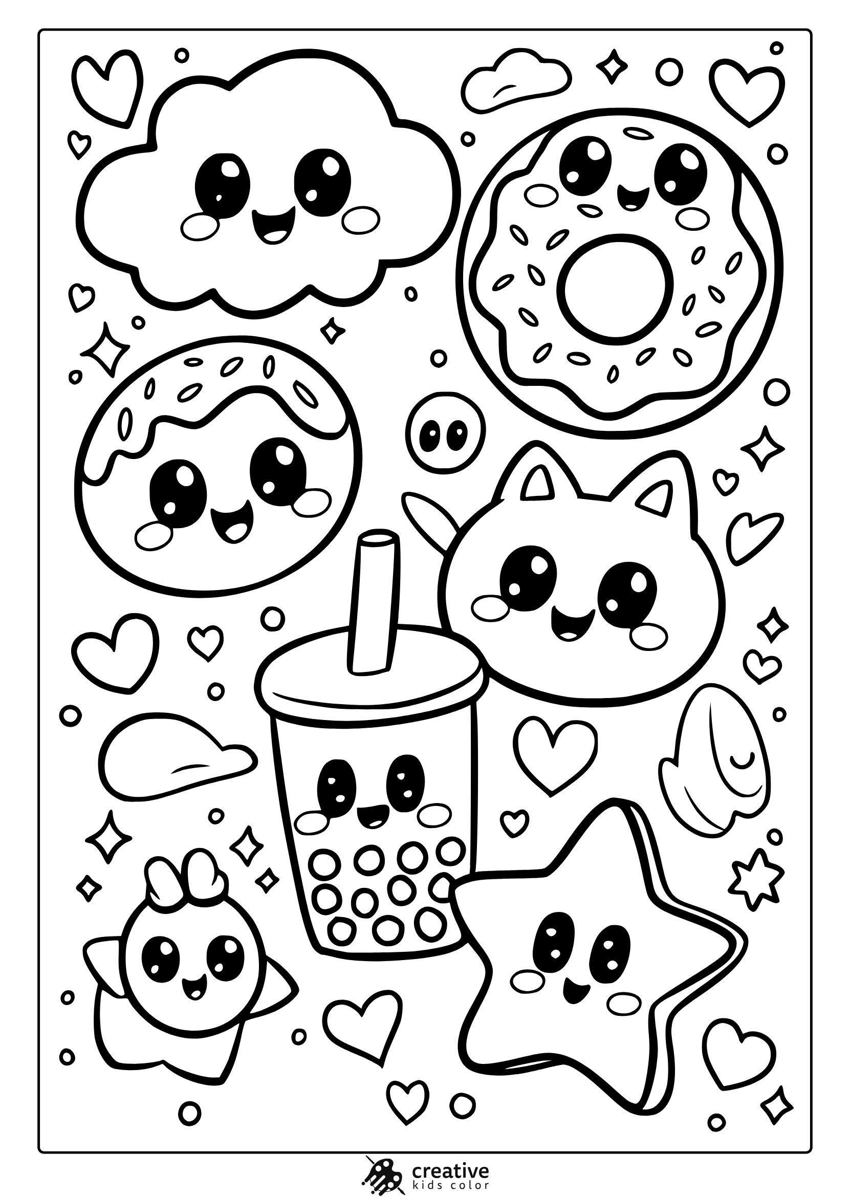 Kawaii Printable Cute Coloring Pages