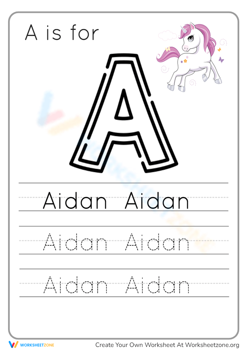 Kindergarten Name Tracing Worksheets Printable