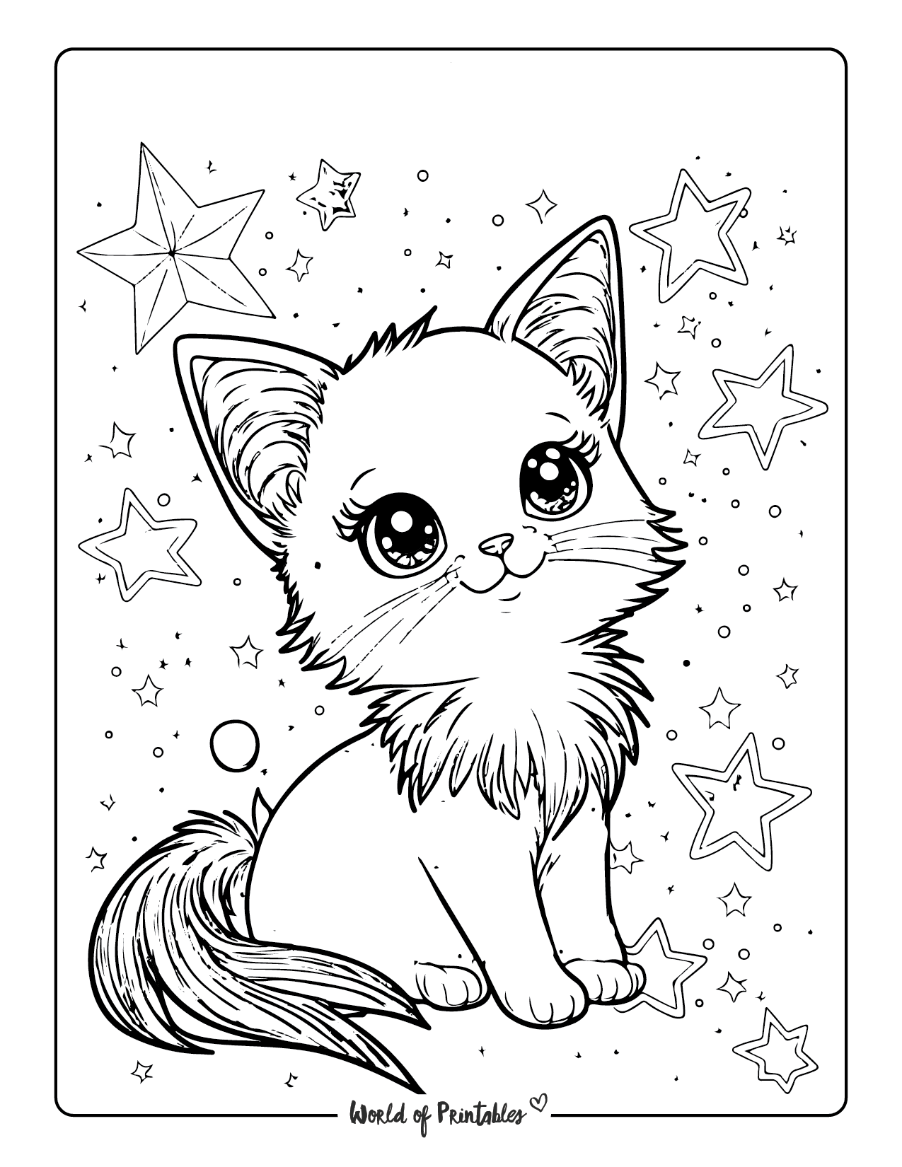 Kitty Cat Coloring Pages 7 Free Printable PDFs Cute Coloring Worksheets Library