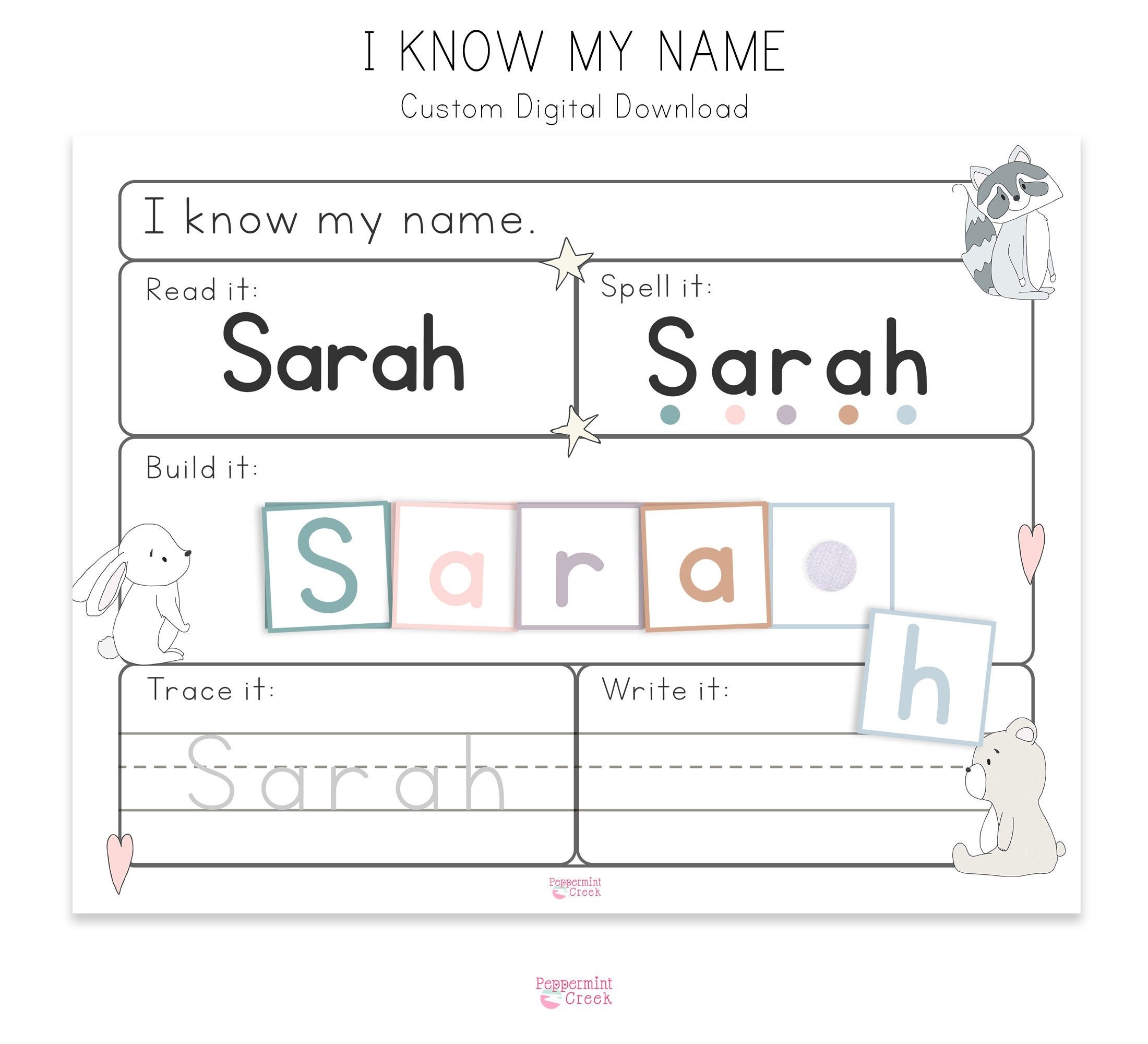 Learn Name Digital Download I Know My Name Prek Worksheets Homeschool Moms Kindergarten Practice Name Tracing Busy Book Teachers Aid Etsy