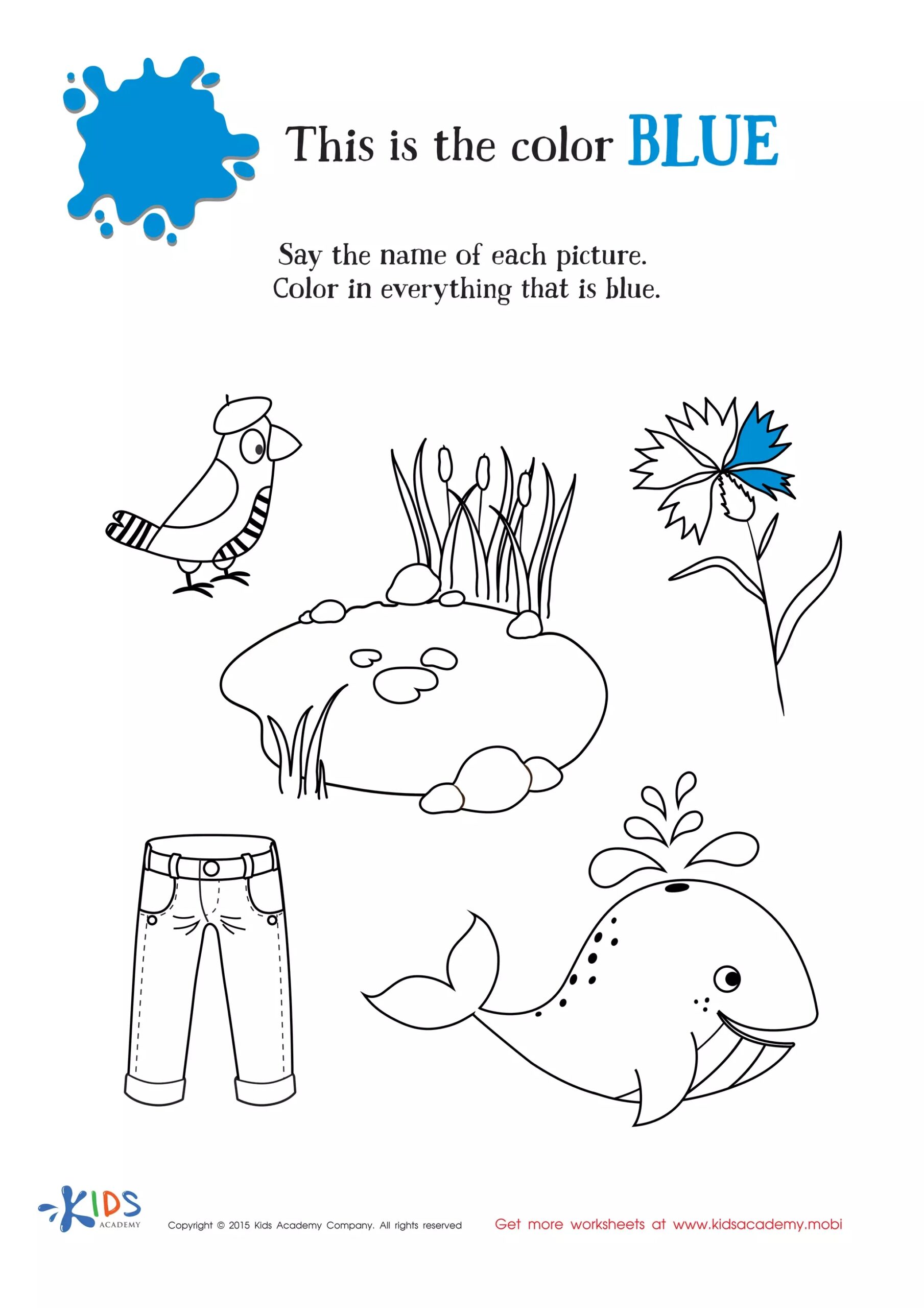 color blue worksheets for preschool