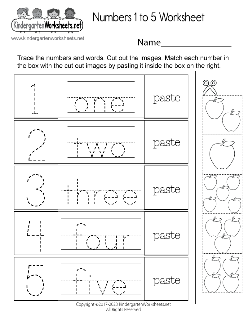 numbers worksheet for preschool