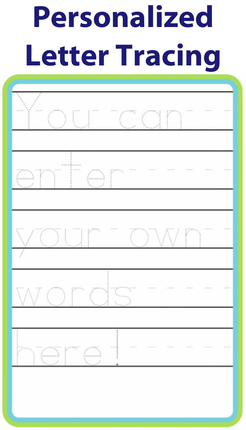 Letter Tracing Worksheet Creator Custom Words amp Thank You Notes Worksheets Library