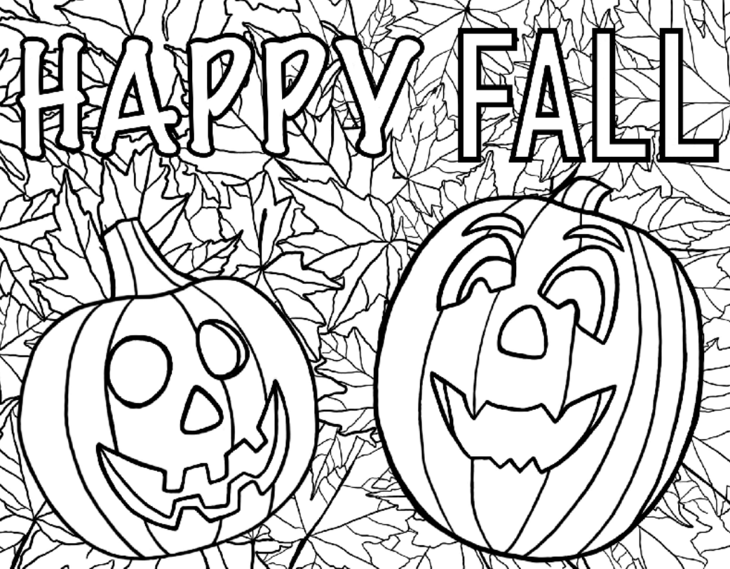 fall coloring worksheets free