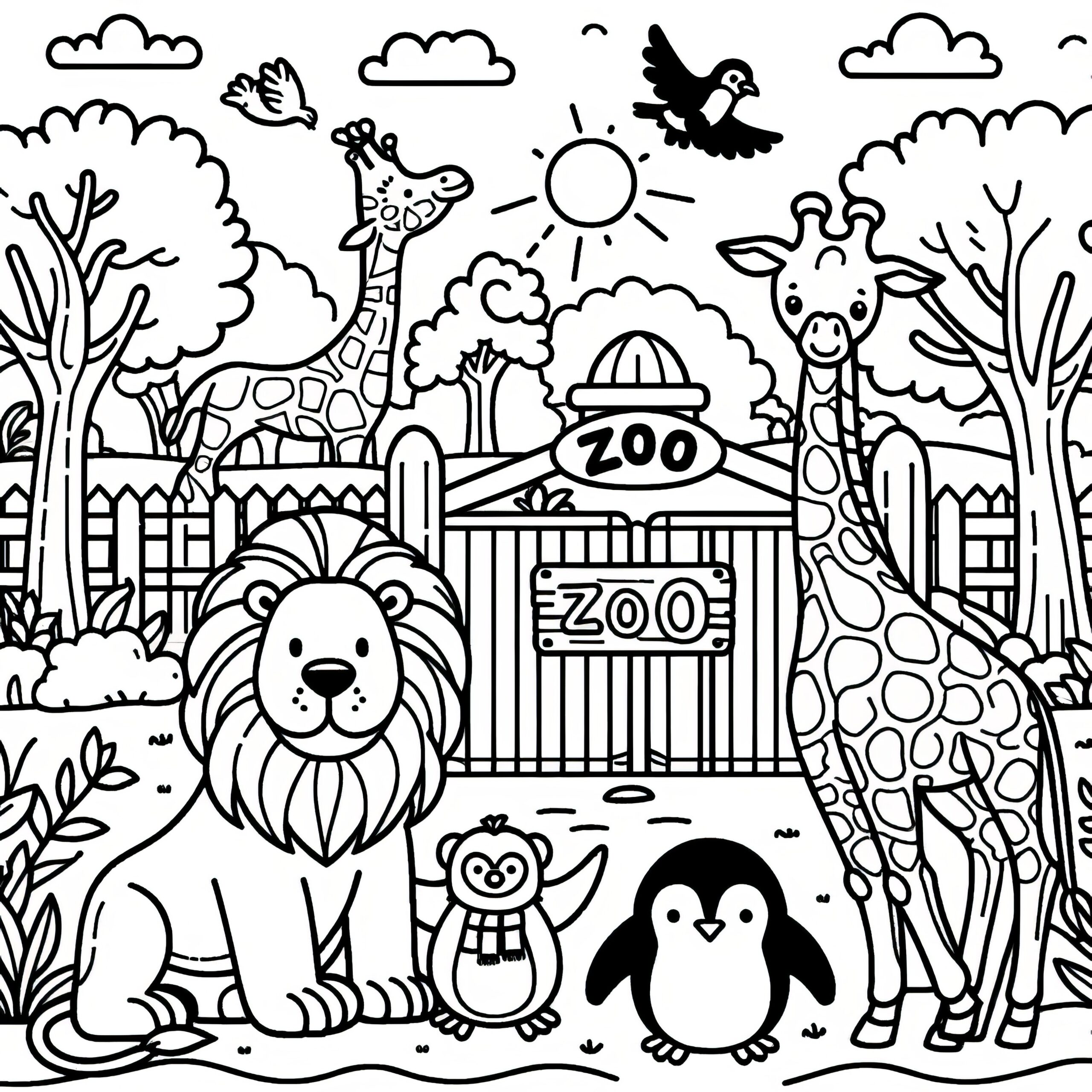 Zoo Animals Coloring Pages
