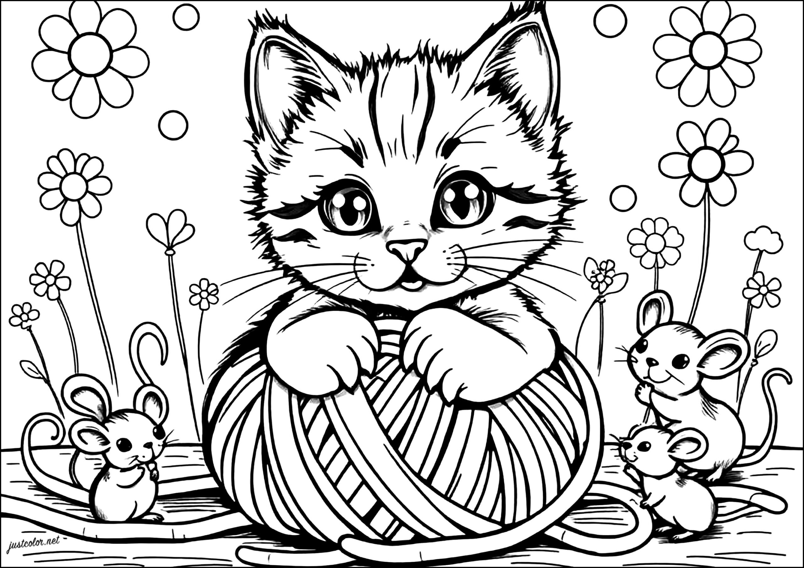coloring pages of cats printable
