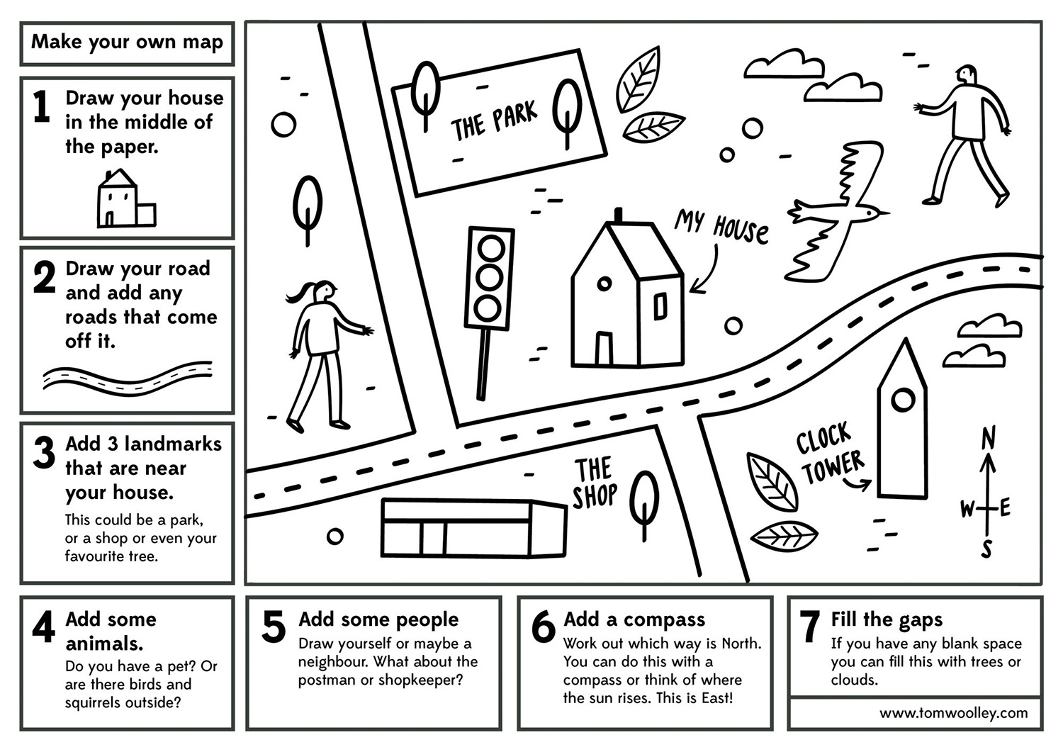 Make Your Own Map Free Worksheet Illustrated Maps By Tom Woolley Worksheets Library