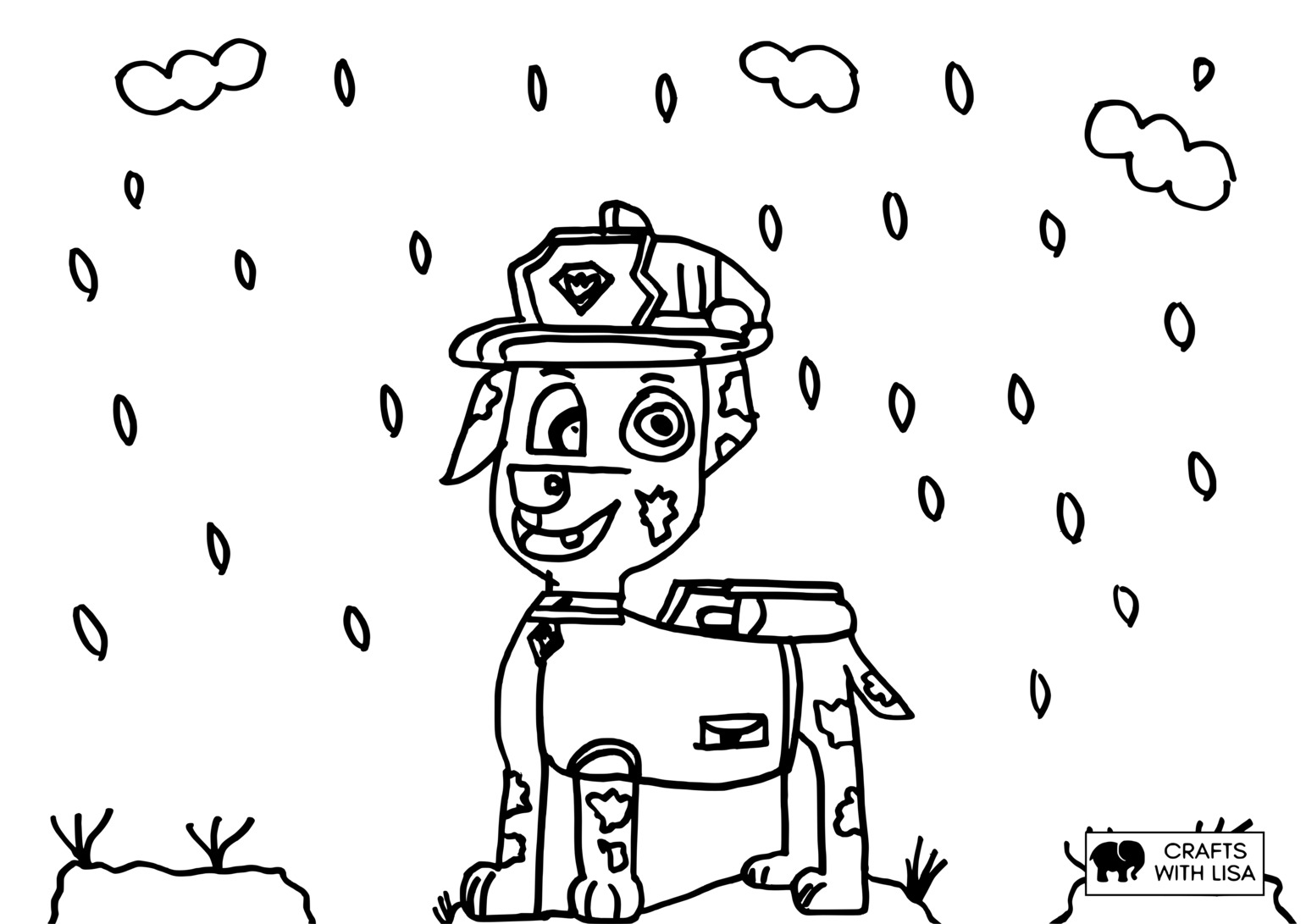 paw patrol colouring pages marshall