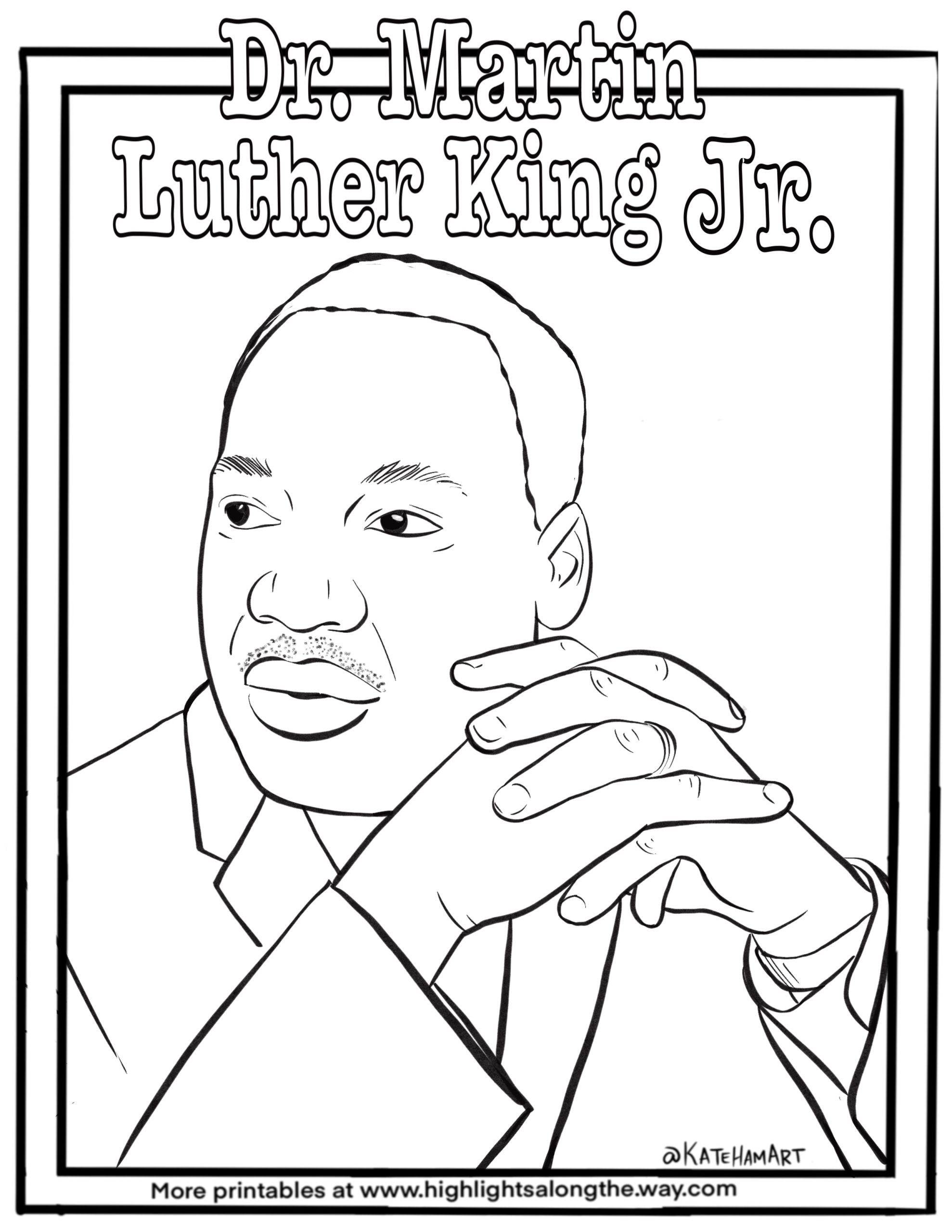 Martin Luther King Coloring Page Free MLK Printable Sheet Martin Luther King Coloring Page Free MLK Printable Sheet