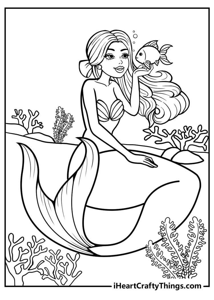 Mermaid Coloring Pages 100 Free Printables Worksheets Library