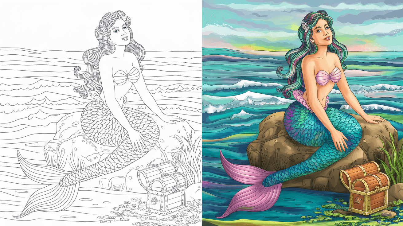 Mermaid Coloring Pictures Free