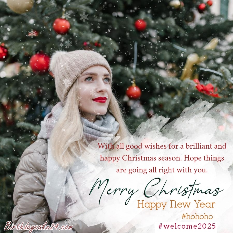 Merry Christmas And New Year 2025 Photo Frame Wishes
