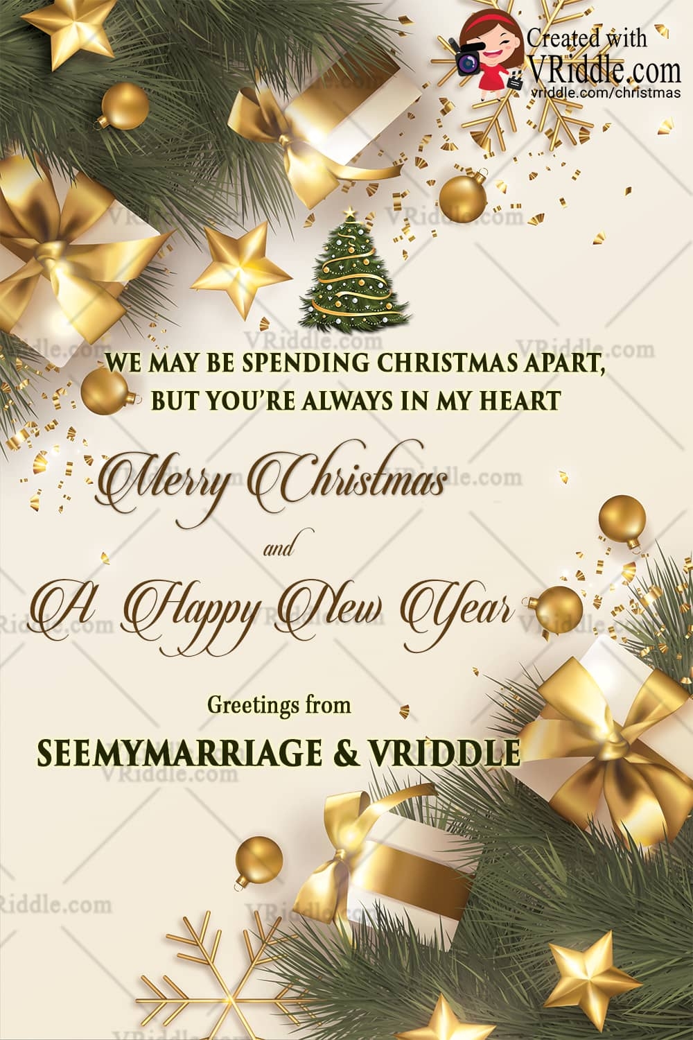 Merry Christmas Greeting Card Happy Xmas Wishes VRiddle