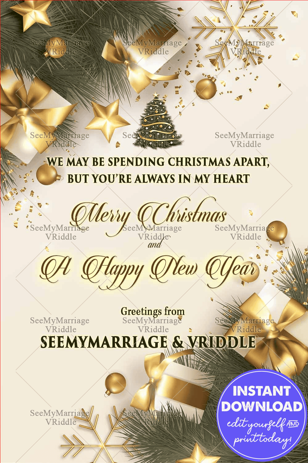 Merry Christmas Greeting Card Happy Xmas Wishes VRiddle