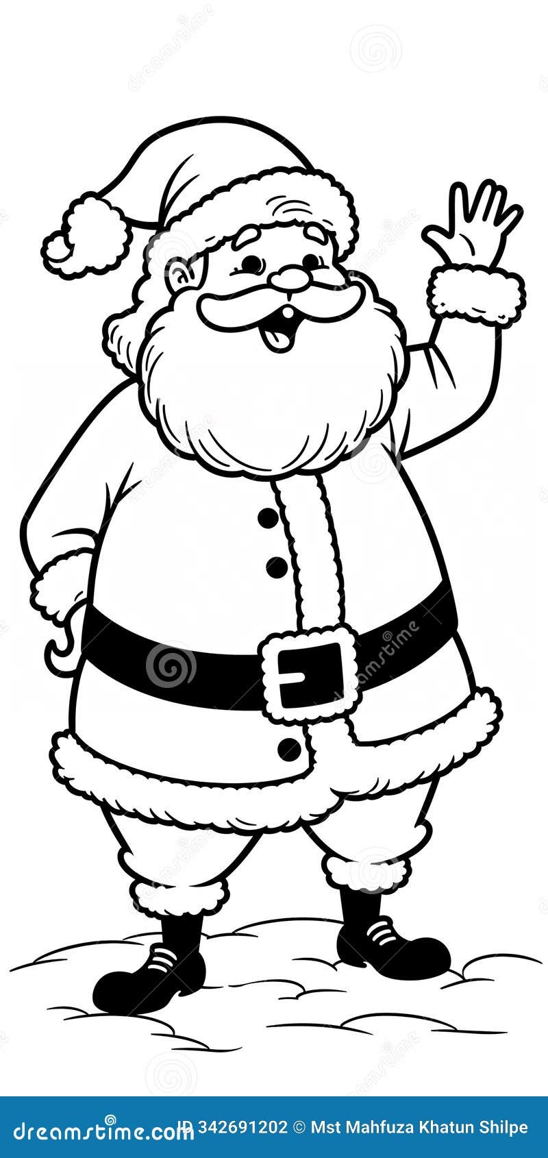 Merry Santa Claus Coloring Page Vector Graphic Stock Illustration Illustration Of Kids Crafts 342691202