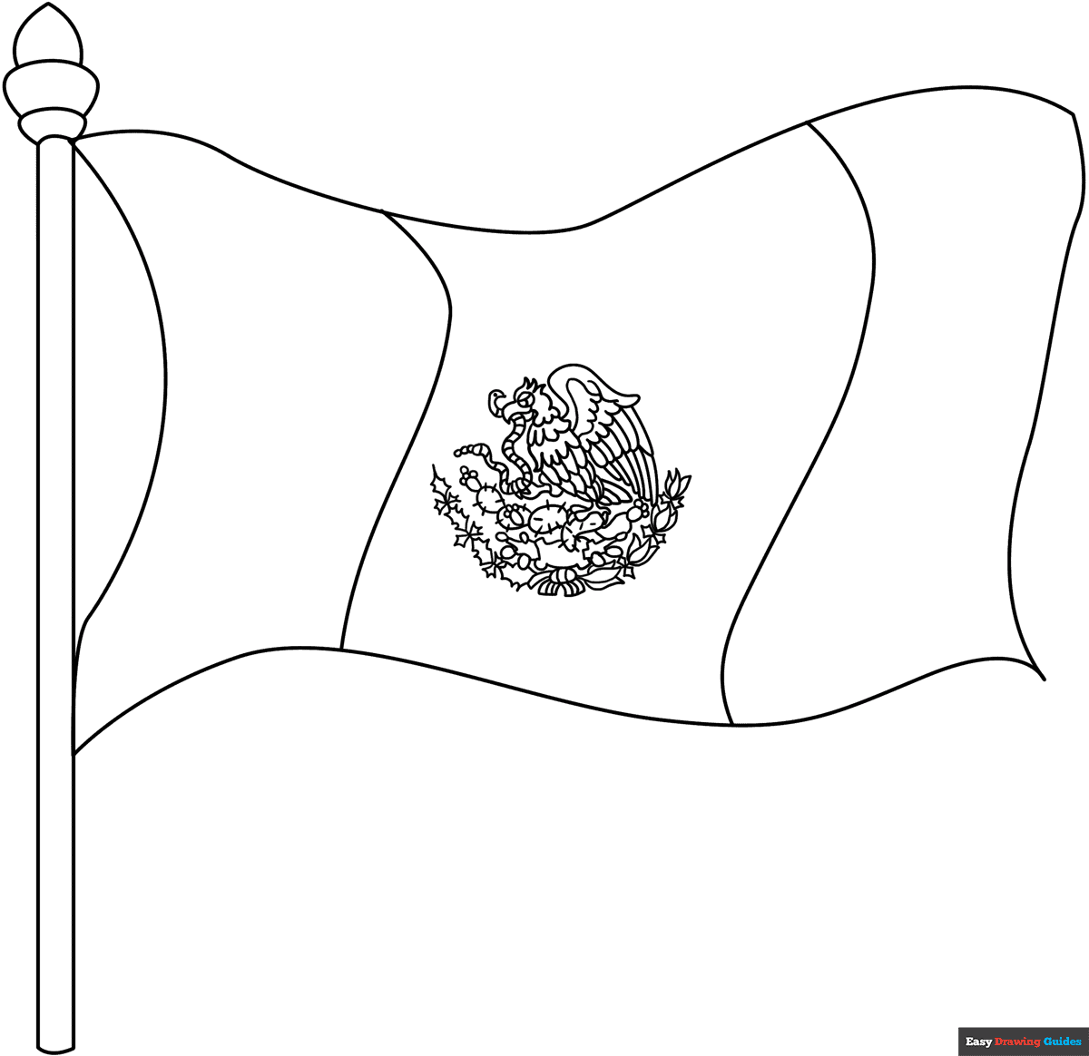 Coloring Page Mexican Flag