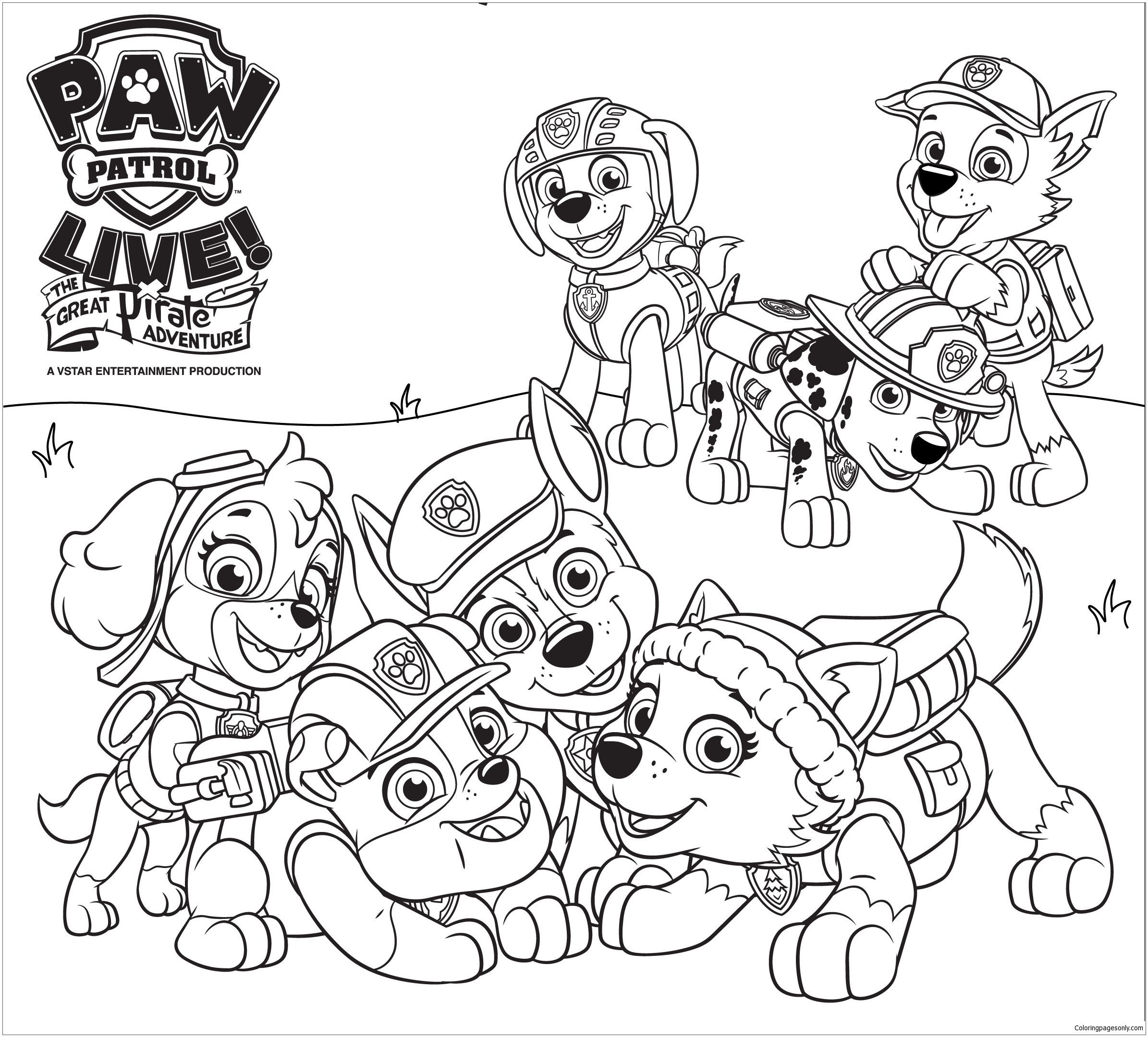 mighty pups colouring pages
