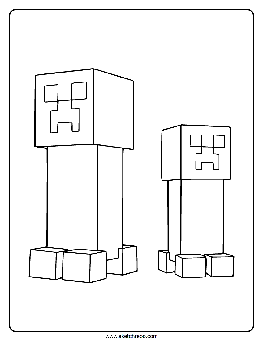 Creeper Minecraft Coloring Page