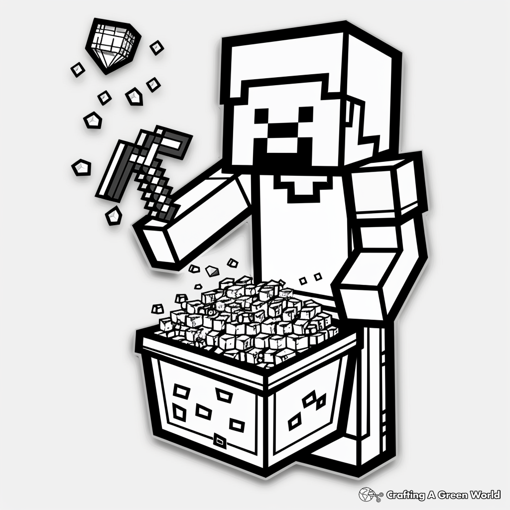 steve from minecraft coloring page
