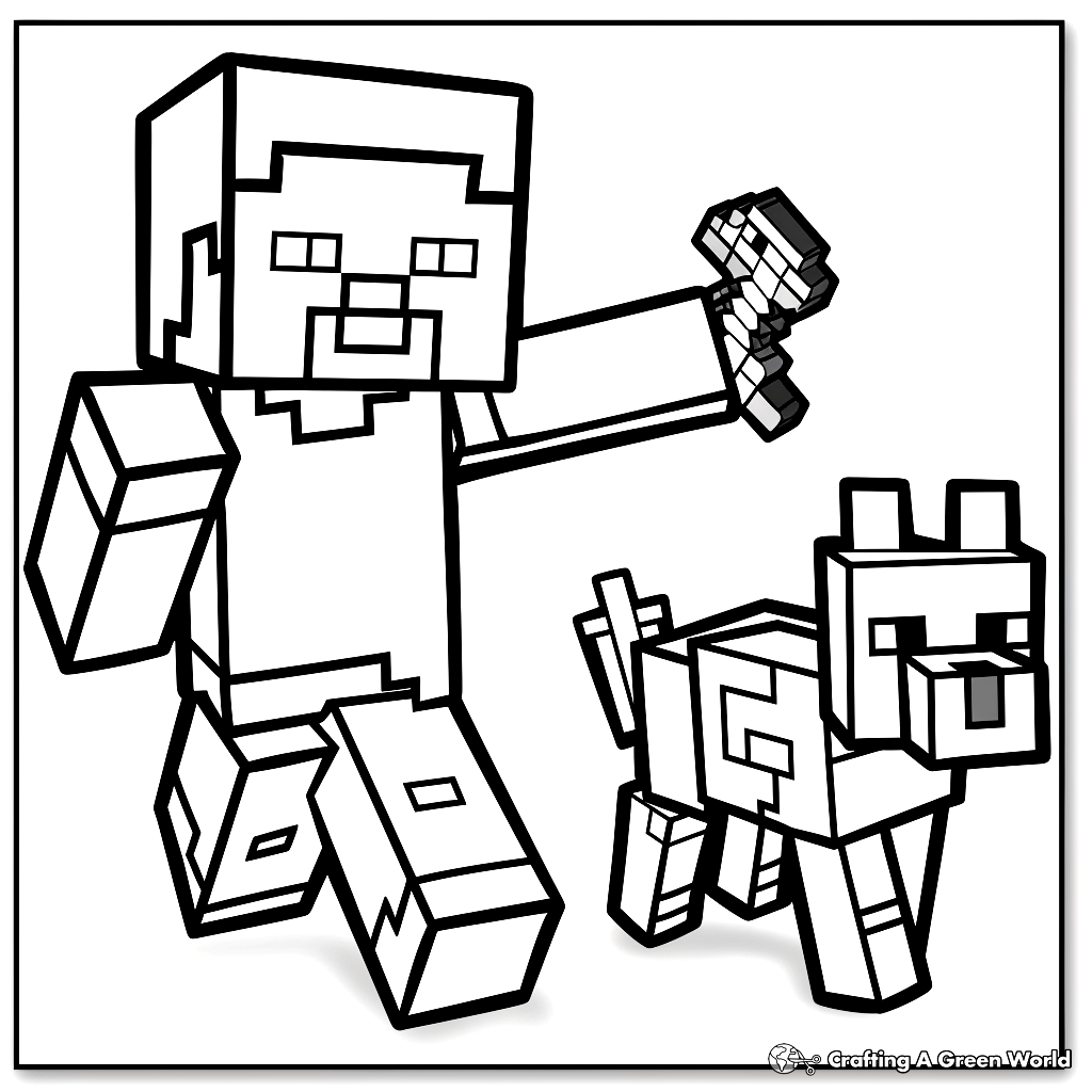 Steve Minecraft Coloring Page