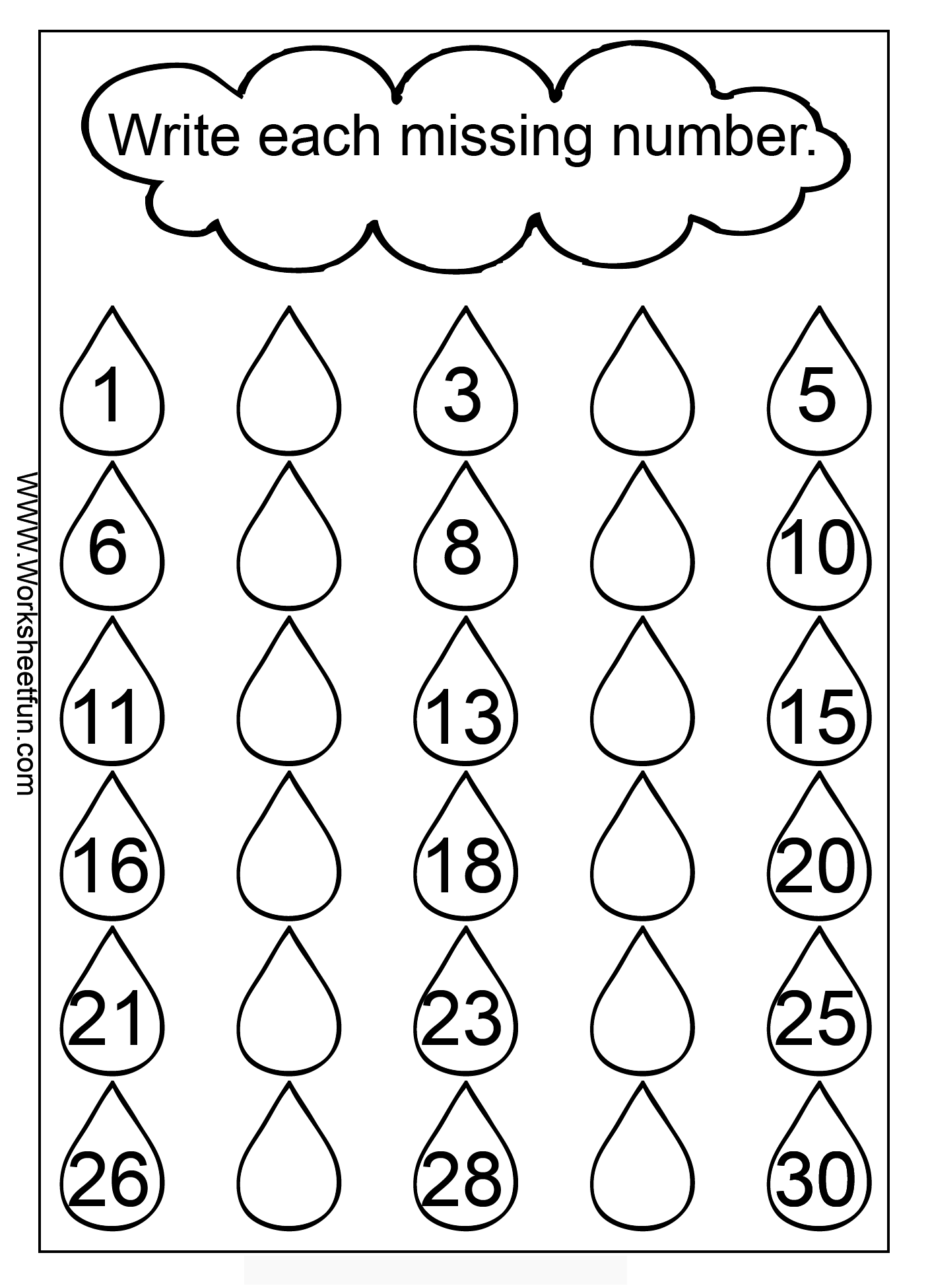 numbers 1 30 worksheet