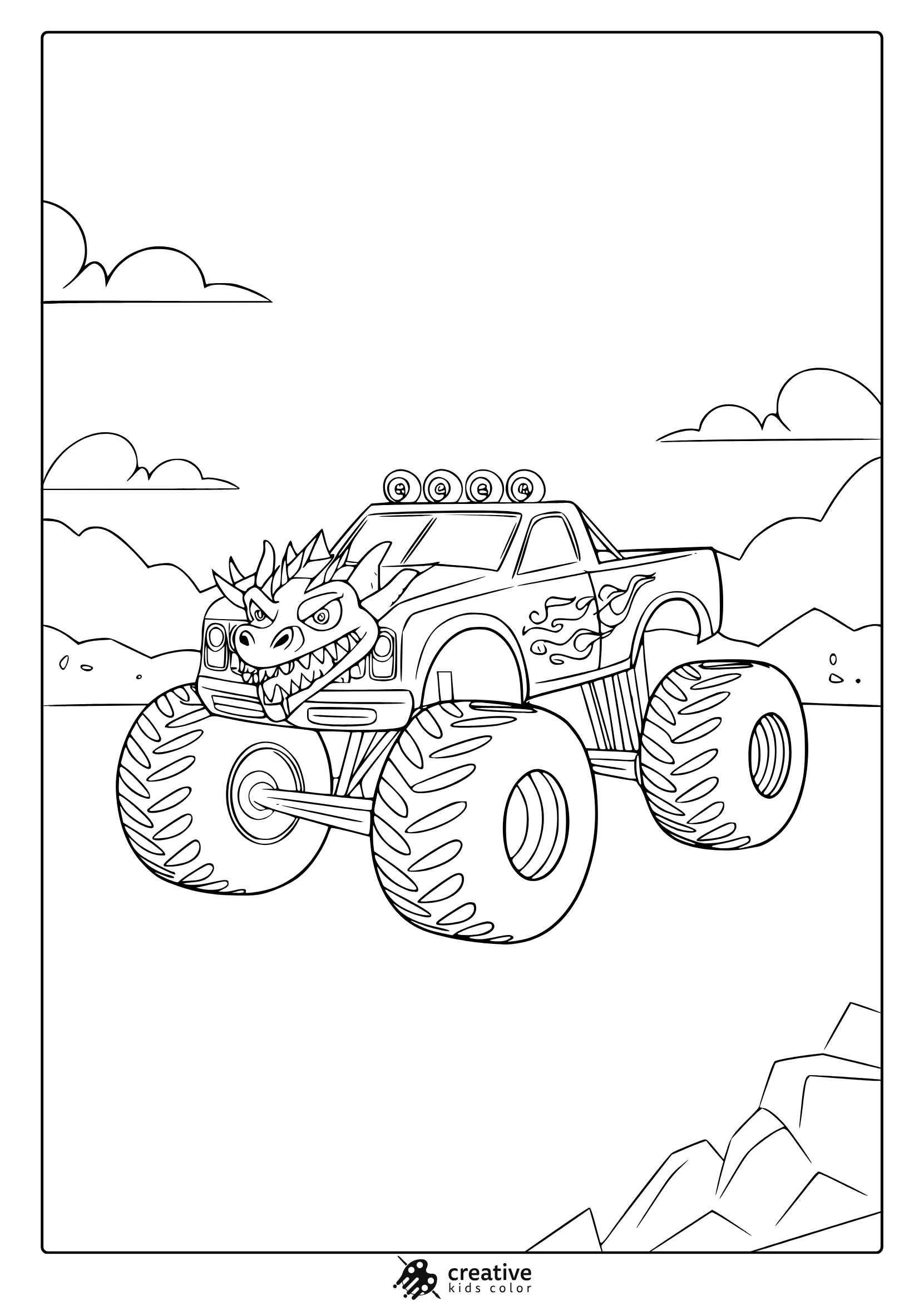 monster truck coloring page