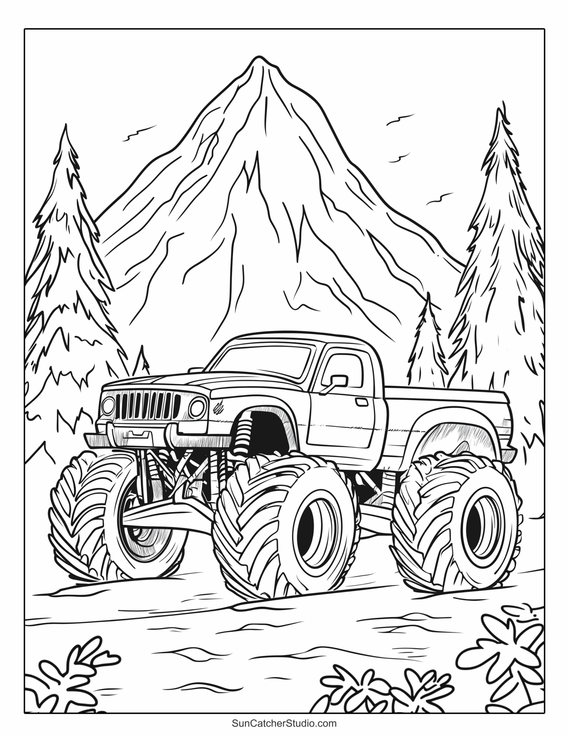 printable monster truck coloring pages