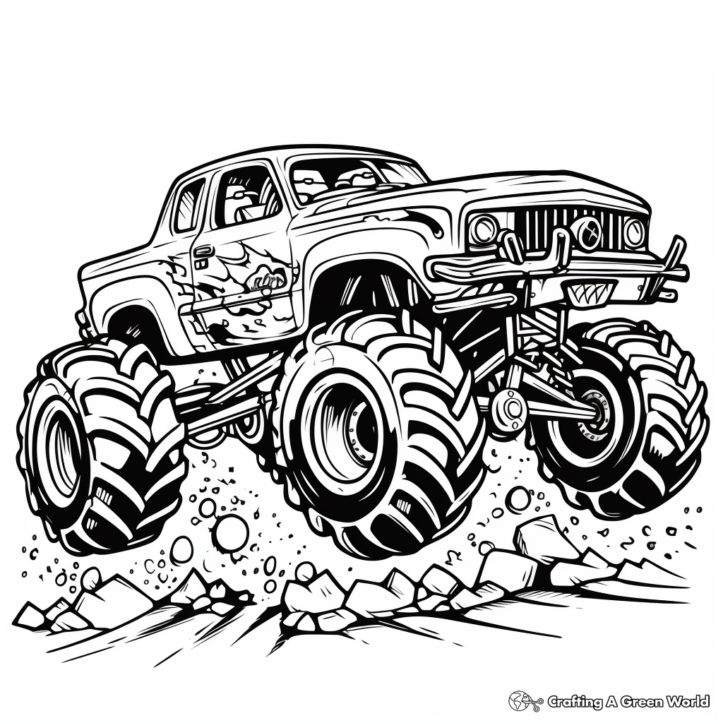 monster truck colouring page monster truck colouring page