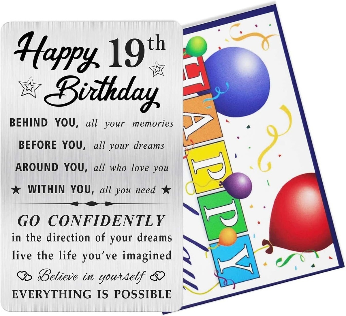 MOQIYXL Happy 19th Birthday Card Men Women Small Steel Engraved Wallet Card Gift EBay