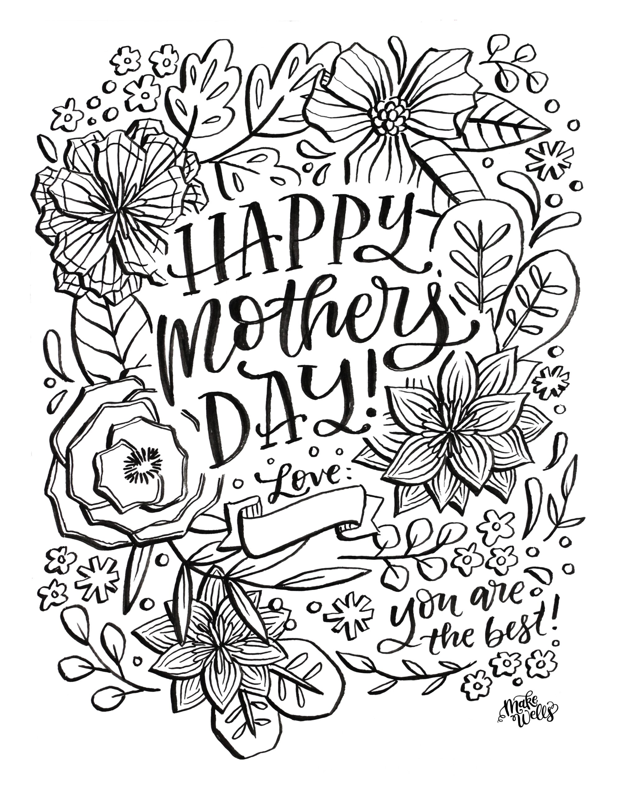 Happy Mothers Day Free Coloring Pages